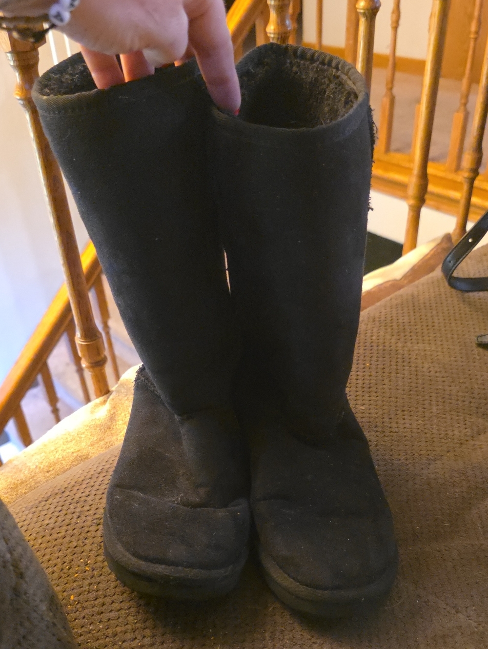 Women's Black Tall UGG Boots, Size 7